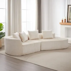 NicBex Couches For Living Room 114" Oversized Sectional Sofa Chenille Modern Upholstered 4-seater Curved Cloud Sofa Couch With Throw Pillows 9 NicBex Couches For Living Room 114" Oversized Sectional Sofa Chenille Modern Upholstered 4-seater Curved Cloud Sofa Couch With Throw Pillows -Nicbex GUEST f59d40c6 ea5a 49ef 9b86 b9a356ceb531
