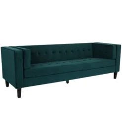 NicBex Velvet Sectional Sofa Couch With Armrest Mid-Century Upholstered 3-Seater Couch With Wood Legs For Living Room,Apartment -Nicbex GUEST f611cc2e cc9f 455f 8e39 eddf975f2951