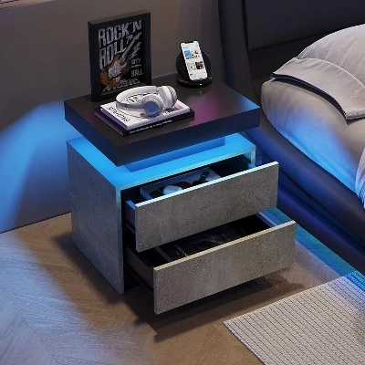 NicBex Nightstand With 2 Drawers, Modern Night Stand Frame With Cabinet Lights , Bedside Table For Bedroom 8 NicBex Nightstand With 2 Drawers, Modern Night Stand Frame With Cabinet Lights , Bedside Table For Bedroom - Image 6