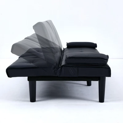 NicBex Convertible Sofa Bed,67" Modern Futon Sofa Bed With Cup Holder,Sleeper Couch For Small Spaces,Apartments & Offices 5 NicBex Convertible Sofa Bed,67" Modern Futon Sofa Bed With Cup Holder,Sleeper Couch For Small Spaces,Apartments & Offices - Image 3