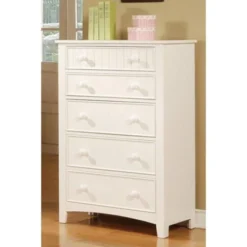 NicBex 5 Drawer Dresser For Bedroom,Modern Style Drawers With White Round Handle,Dressers For Kids Room,Living Room,Entry And Hallway,White -Nicbex GUEST fb9433d9 c939 4116 8ef6 24d17a3c8016