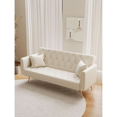 NicBex 71" Modern Convertible Sofa Bed, Velvet Couch For Living Room, American Retro Sleeper Sofa, Upholstered Loveseat Sofa For Living Room 5 NicBex 71" Modern Convertible Sofa Bed, Velvet Couch For Living Room, American Retro Sleeper Sofa, Upholstered Loveseat Sofa For Living Room - Image 3