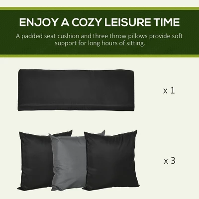 NicBex 3-Seat Outdoor Patio Swing Chair With Cushion,3 Throw Pillows And Adjustable Tilt Canopy For Patio Bedroom Porch Garden 5 NicBex 3-Seat Outdoor Patio Swing Chair With Cushion,3 Throw Pillows And Adjustable Tilt Canopy For Patio Bedroom Porch Garden - Image 3