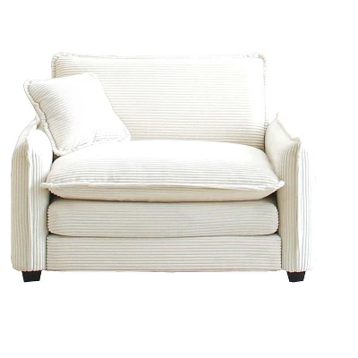 NicBex Couches For Living Room 46" Modern Single Deep Seat Sofa Corduroy Upholstered Armchair 1 Seater Reading Chair With 1 Pillow For Bedroom 4 NicBex Couches For Living Room 46" Modern Single Deep Seat Sofa Corduroy Upholstered Armchair 1 Seater Reading Chair With 1 Pillow For Bedroom - Image 2